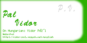 pal vidor business card